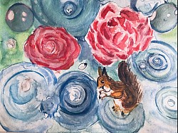«Rosée fleurie » format A5, aquarelle